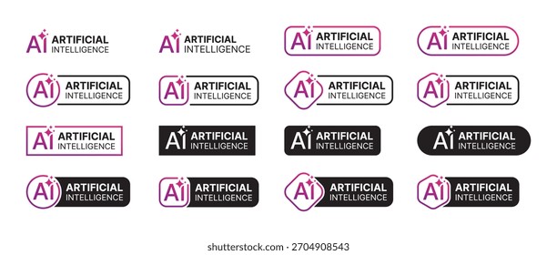Artificial intelligence logo. Ai symbol sign icon Design Element. Vector illustration logo template