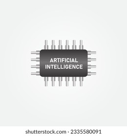 Artificial Intelligence Logo . AI logo vector icon minimalistic flat design . artificial intelligence sign in flat style.
