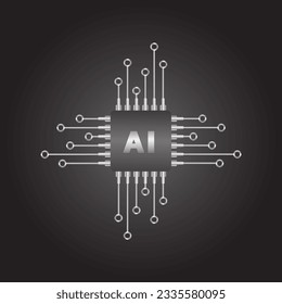 Artificial Intelligence Logo . AI logo vector icon minimalistic flat design . artificial intelligence sign in flat style.