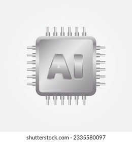 Artificial Intelligence Logo . AI logo vector icon minimalistic flat design . artificial intelligence sign in flat style.