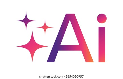artificial intelligence logo. colourful ai symbol, sign, for app, website and ui design. transparent vector illustration.
