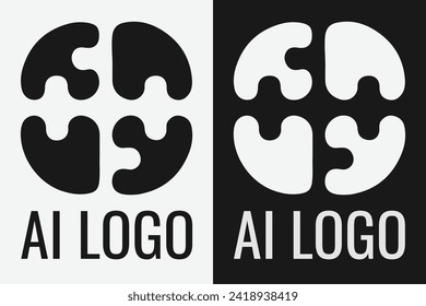 Artificial intelligence logo design. AI concept logotype idea