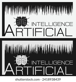 Diseño del logotipo de inteligencia artificial. idea de logotipo de concepto de IA