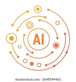 artificial intelligence logo with electronic circuit. artificial intelligence concept