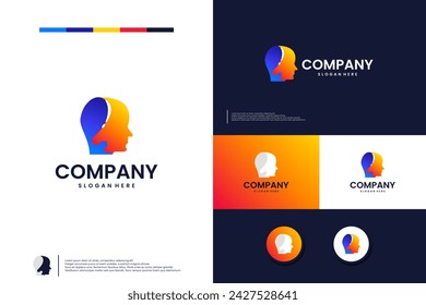 artificial intelligence logo ,human face ,logo design inspiration.