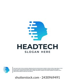 artificial intelligence logo, human head , abstract, logo design inspiration.