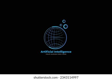 Logo-Design-Illustration für künstliche Intelligenz