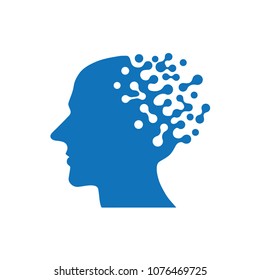 Artificial Intelligence Logo Icon Human Brain AI Vector Illustration Graphic Design