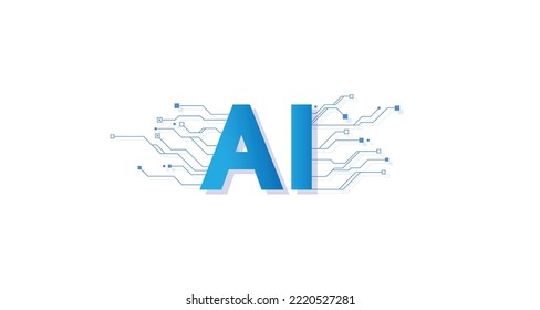 Artificial Intelligence Logo, Icon symbol AI, deep learning blockchain neural network concept. Machine learning, artificial intelligence, ai.
