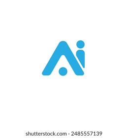 Artificial Intelligence Logo, Icon. Vector symbol AI, deep learning blockchain neural network concept. Machine learning, artificial intelligence, ai.