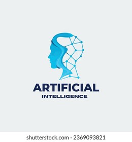 Artificial Intelligence Logo. Artificial Intelligence and Machine Learning Concept.