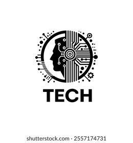 Artificial intelligence logo , Modern technology logo