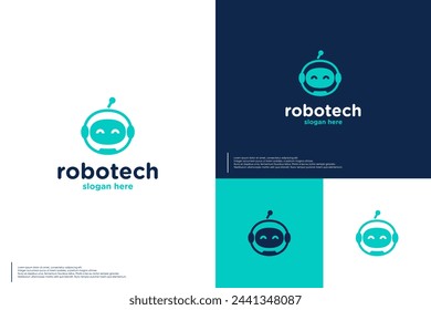 artificial intelligence logo , science robotic , logo design illustration.