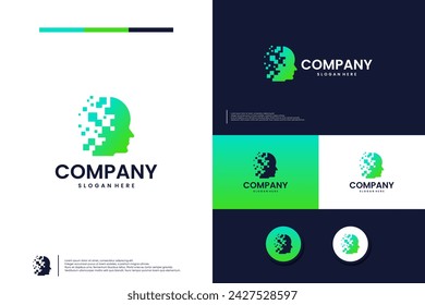 logotipo de inteligencia artificial. innovación inteligente, plantilla de diseño de logotipo.