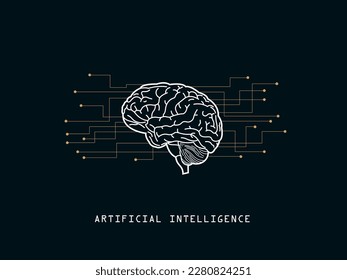 logotipo de inteligencia artificial adecuado para la ilustración de artículos sobre inteligencia artificial o logotipos de empresas o comunidades o perfiles empresariales e impresión de camisetas