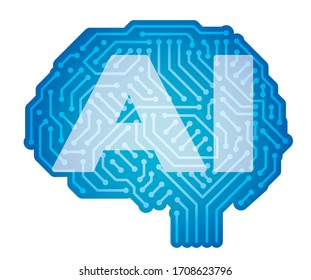 Artificial Intelligence Logo And Symbol Isolated On A White Background. Vector illustration.