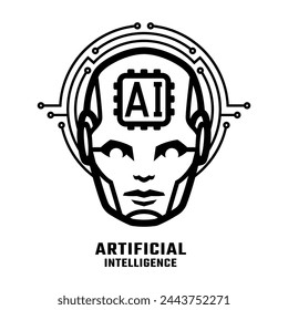 Artificial intelligence logo, symbol. Vector illustration