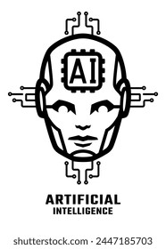 Artificial intelligence logo, symbol. Vector illustration