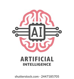 Artificial intelligence logo, symbol. Vector illustration