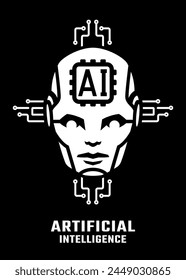 Artificial intelligence logo, symbol. Vector illustration