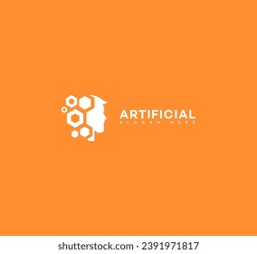 artificial intelligence logo vector template