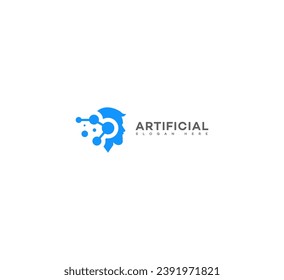 artificial intelligence logo vector template