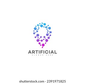 artificial intelligence logo vector template