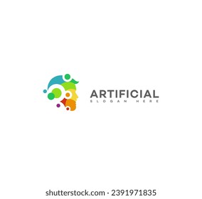 artificial intelligence logo vector template