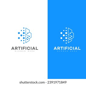 artificial intelligence logo vector template