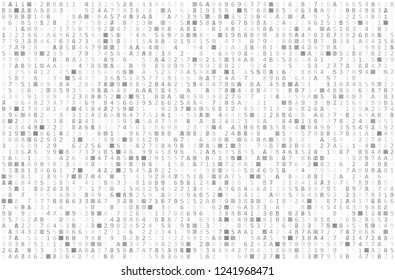 Artificial intelligence and machine learning. Abstract digital code visualization. Big data code representation. Stream of encoded data.