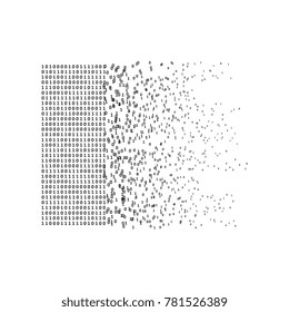 Artificial intelligence and machine learning. Abstract digital code visualization. Big data code representation. Stream of encoded data.