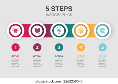 Artificial Intelligence, Machine learning, Algorithm, Autonomous, Deep learning, icons Infographic design layout template. Creative presentation concept with 5 steps