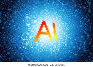 Artificial intelligence and machine learning concept. Abstract technology background.