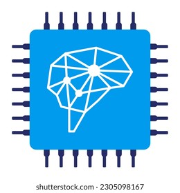 Artificial intelligence and machine learning isolated icon