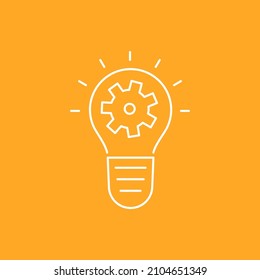 Artificial intelligence and machine learning line icon. Bulb, idea. Simple thin outline pictogram. AI concept. Innovative robotic technology element. Cpu,cloud. Editable stroke vector illustration