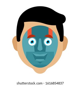 Artificial Intelligence. Man robot head. face of cyborg.