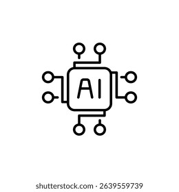 Artificial Intelligence Microchip Conceptual Design On Transparent Surface