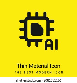Artificial Intelligence minimal bright yellow material icon