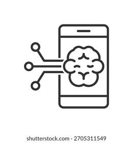 Símbolo de Símbolo de Símbolo de Ícone Móvel de Inteligência Artificial