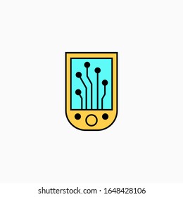 Artificial intelligence mobile phone icon. Vector AI technology concept symbol or design element in flat style.