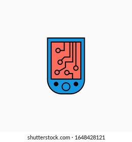 Icono de teléfono móvil de inteligencia artificial. Símbolo de concepto de tecnología Vector AI o elemento de diseño en estilo plano.