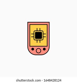 Artificial intelligence mobile phone icon. Vector AI technology concept symbol or design element in flat style.