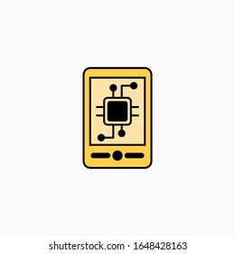 Artificial intelligence mobile phone icon. Vector AI technology concept symbol or design element in flat style.