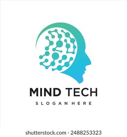 Vector de diseño de logotipo moderno de inteligencia artificial