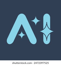 artificial intelligence modern logo imagination concept .generative AI icon button symbol for company, graphic design, web site, social media