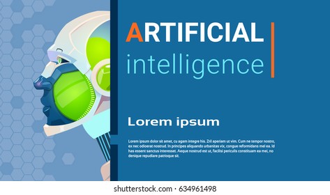 Artificial Intelligence Modern Robot Brain Technology Flat Vector Illustration