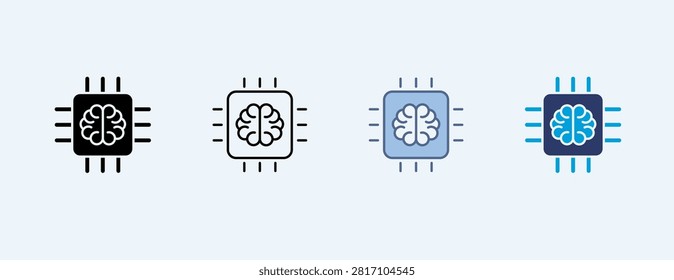 Artificial Intelligence Multiple Icon Illustration Vector
