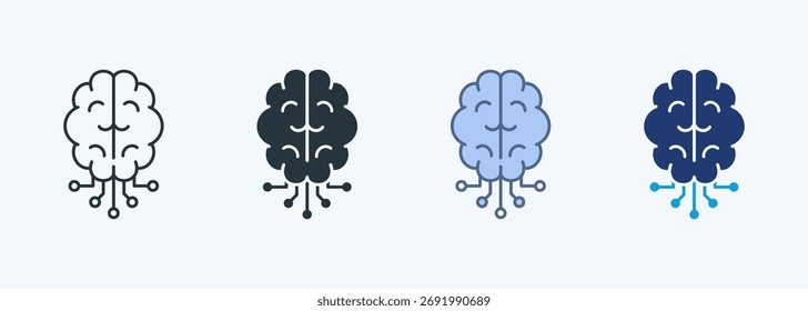 Coleção de Ícones de Vários Estilos de Inteligência Artificial