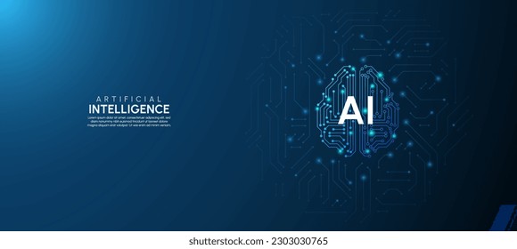 Artificial intelligence network concept background template Vector illustration.