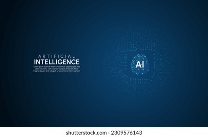 Artificial intelligence network concept background template Vector illustration.